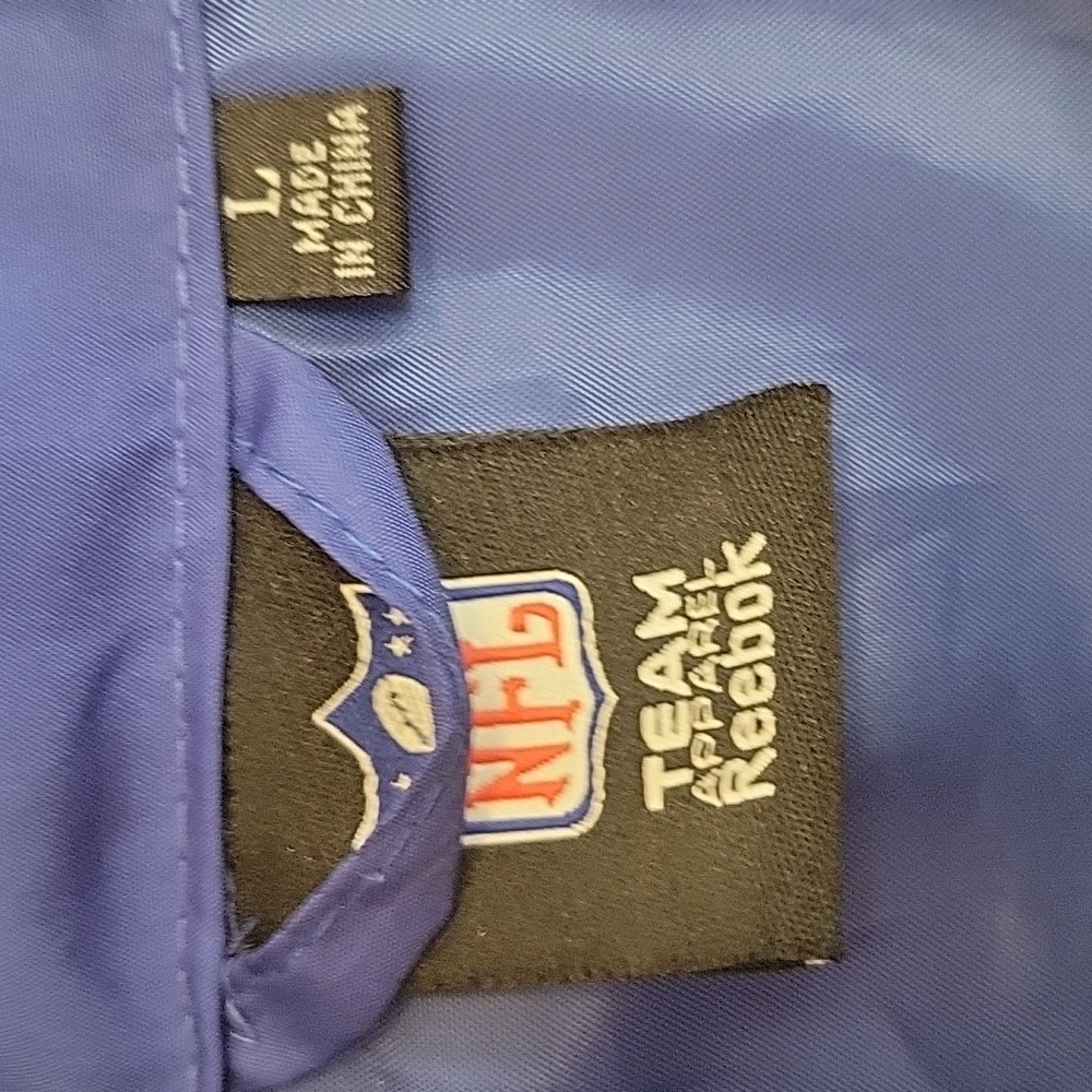 New York Giants Reebok SI NFL Blue Windbreaker Jacket Men's Large - Picture 6 of 13